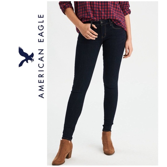 AE Super Stretch x4 Jegging Jeans Dark Wash 0S or 0 Short - Picture 1 of 12